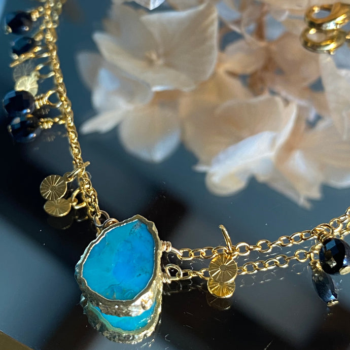 Bracelet Gazardiel - Turquoise et Spinelle