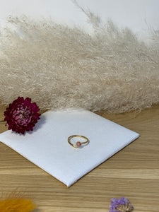 Bague Martelée "Mue" - Sertie de Rhodonite